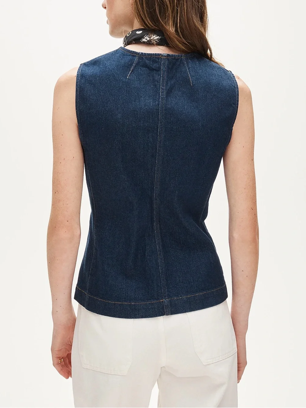 J. Crew Essential Cutaway Denim Vest - Dark Blue NWT